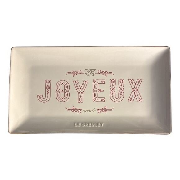 Le Creuset Joyeux Noel Ceramic Porcelain Serving Tray